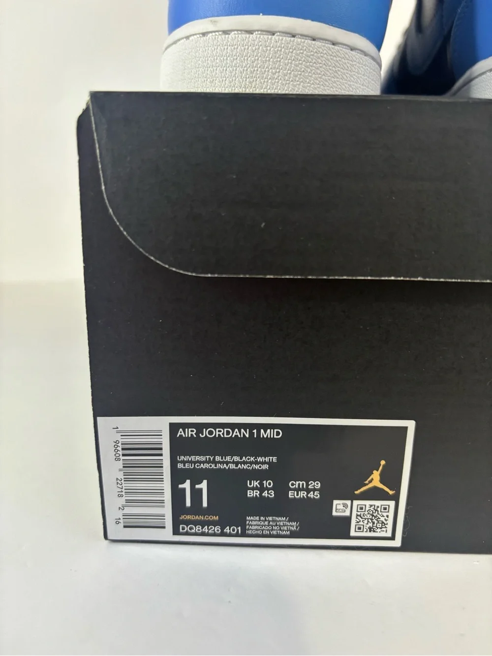 Jordan Air Jordan 1 Mid Black and University Blue